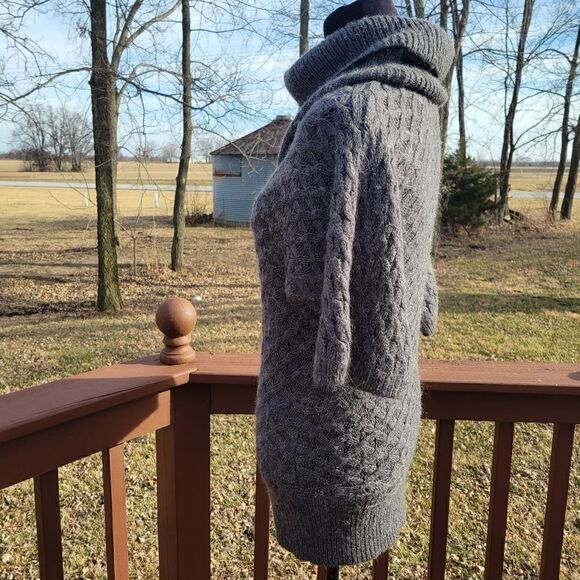 Old Navy Gray Textured Knit Wool Mohair Blend Short Sleeve Turtleneck Size XS - Picture 8 of 14